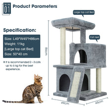 Load image into Gallery viewer, Cat Tree House Tower Condo Cat Scratcher Post with Ladder
