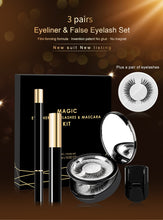 Load image into Gallery viewer, Magic False Eyelash 3 Pairs Lashes &amp; Magic Eyeliner &amp; Mascara No Glue No Magnet Eyelash
