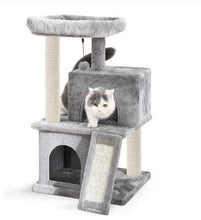 Load image into Gallery viewer, Cat Tree House Tower Condo Cat Scratcher Post with Ladder
