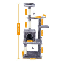 Load image into Gallery viewer, Cat Tree House Tower Condo Cat Scratcher Post with Ladder
