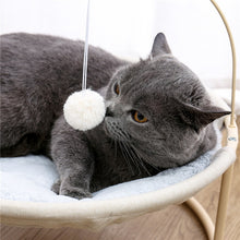 Load image into Gallery viewer, Soft Plush Cat Hammock Detachable Pet Bed with Dangling Ball
