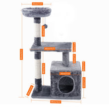 Load image into Gallery viewer, Luxury Cat Tower with Double Condos Spacious Perch Fully Wrapped Scratching Sisal Post
