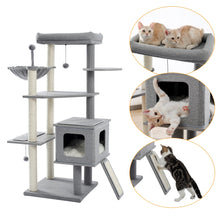 Load image into Gallery viewer, Luxury Cat Tower with Double Condos Spacious Perch Fully Wrapped Scratching Sisal Post
