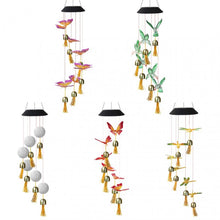 Load image into Gallery viewer, LED Solar Wind Chime Light Butterfly Hummingbird Style Outdoor Waterproof
