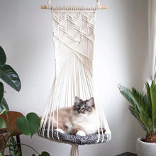 Load image into Gallery viewer, Large Macrame Cat Hammock, Hanging Swing Pet Bed
