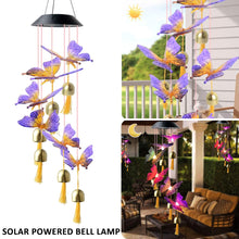 Load image into Gallery viewer, LED Color Changing Waterproof Solar Wind Chimes Light Garden Butterfly
