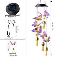 Load image into Gallery viewer, LED Color Changing Waterproof Solar Wind Chimes Light Garden Butterfly
