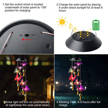 Load image into Gallery viewer, LED Color Changing Waterproof Solar Wind Chimes Light Garden Butterfly
