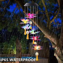 Load image into Gallery viewer, LED Color Changing Waterproof Solar Wind Chimes Light Garden Butterfly
