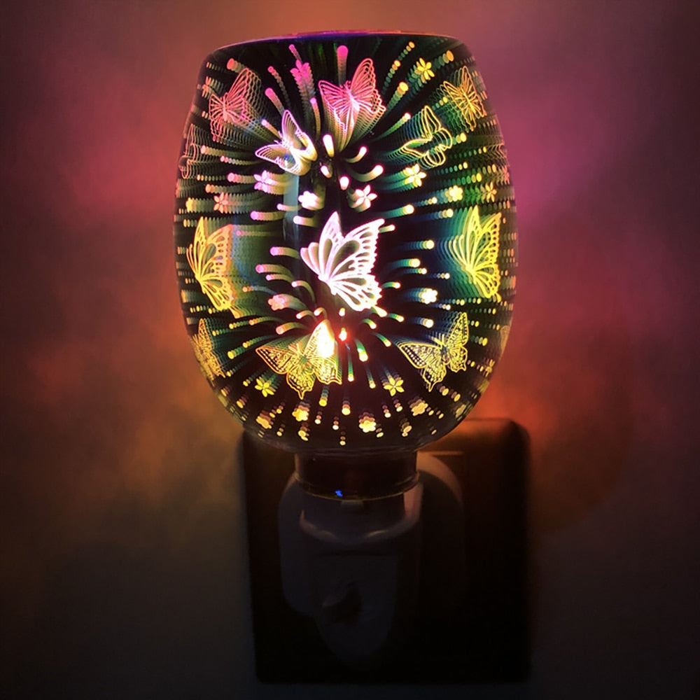 Aroma Electric Wax Melt Incense Burner 3D Touch Firework Lamp Night Light