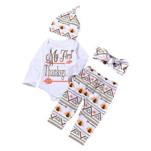 Load image into Gallery viewer, My 1st Thanksgiving Outfit  Tops+Pants+Hat+Headband Set
